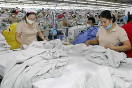 Ngành may mặc xuất khẩu đóng góp lớn cho kim ngạch xuất khẩu. (Ảnh: Trần Việt/TTXVN)