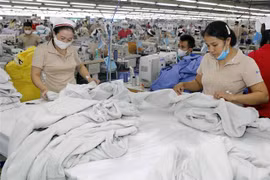Ngành may mặc xuất khẩu đóng góp lớn cho kim ngạch xuất khẩu. (Ảnh: Trần Việt/TTXVN)