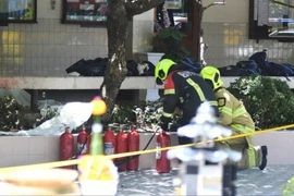 Hiện trường vụ nổ tại Trường Trung học Rajavinit. (Nguồn: Bangkok Post)