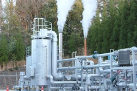 Nhà máy sản xuất khí hydro sạch từ địa nhiệt của Tập đoàn Obayashi ở tỉnh Oita (Nhật Bản). (Ảnh: Đào Thanh Tùng/TTXVN)