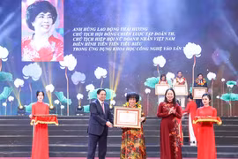 Thủ tướng Chính phủ Phạm Minh Chính, Chủ tịch Hội đồng Thi đua-Khen thưởng Trung ương, trao Bằng khen cho bà Thái Hương.