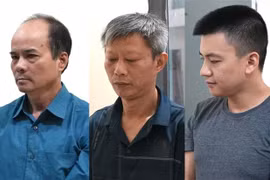 Các bị can (từ trái sang): Lê Đức Thuần, Nguyễn Đức Đại, Nguyễn Thành Duy. (Ảnh: TTXVN phát)