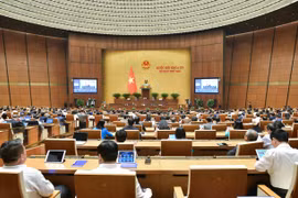 Quốc hội trong phiên làm việc sáng nay, 22/11. (Ảnh: CTV/Vietnam+)