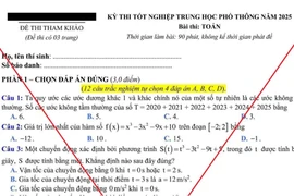 Thông tin giả về đề thi tham khảo Kỳ thi Tốt nghiệp Trung học phông năm 2025 đang lan truyền trên mạng. (Ảnh: Bộ GD-ĐT)
