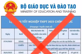 Bộ Giáo dục và Đào tạo cảnh báo thông tin lịch thi giả mạo. (Ảnh: Bộ GD-ĐT)