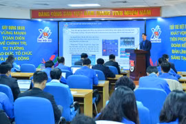 Các đại biểu tham dự hội nghị tại điểm cầu Trung ương Đoàn. (Ảnh: Trung ương Đoàn)