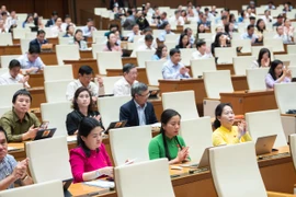 Quốc hội làm việc chiều nay, 28/11. (Ảnh: CTV/Vietnam+)