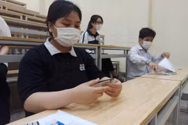 Thí sinh dự thi đánh giá năng lực vào Đại học Sư phạm Hà Nội năm 2023. (Ảnh: Phạm Mai/Vietnam+)