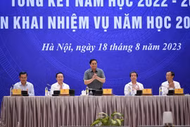 Thủ tướng Chính phủ Phạm Minh Chính tham dự và phát biểu chỉ đạo tại hội nghị. (Ảnh: PV/Vietnam+)
