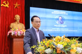 Thứ trưởng Bộ Giáo dục và Đào tạo Hoàng Minh Sơn phát biểu tại tọa đàm. (Ảnh: Thanh Tùng/TTXVN)