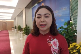 Đại biểu Quốc hội Đặng Bích Ngọc chia sẻ với báo chí. (Ảnh: Phạm Mai/Vietnam+)