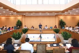 Quang cảnh buổi làm việc. (Ảnh: Văn Điệp/TTXVN)