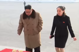 Nhà lãnh đạo Triều Tiên Kim Jong-un (trái) và bà Kim Yo-jong tại Bình Nhưỡng. (Nguồn: Yonhap/TTXVN)