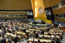 Toàn cảnh một phiên họp của Đại hội đồng Liên hợp quốc ở New York, Mỹ. (Nguồn: Kyodo/TTXVN)