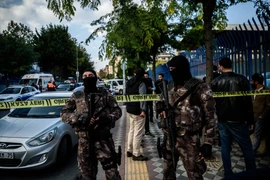 Cảnh sát Thổ Nhĩ Kỳ gác tại Istanbul. (Ảnh: AFP/TTXVN)
