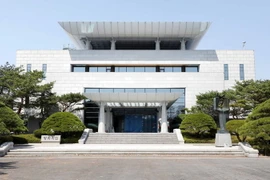 Nhà Hòa bình tại làng đình chiến Panmunjom, nơi vừa diễn ra cuộc gặp thượng đỉnh liên Triều, ngày 27/4. (Nguồn:Yonhap/TTXVN)