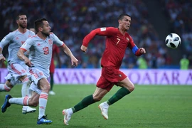 Cristiano Ronaldo trong trận gặp Tây Ban Nha. (Nguồn: THX/TTXVN)