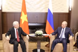 Tổng Bí thư Nguyễn Phú Trọng hội đàm với Tổng thống Liên bang Nga Vladimir Putin hồi tháng 8/2018. (Ảnh: Trí Dũng/TTXVN)