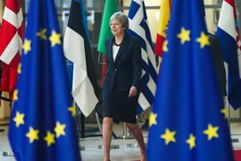 Thủ tướng Anh Theresa May tới dự hội nghị thượng đỉnh EU tại Brussels, Bỉ ngày 17/10/2018. (Ảnh: THX/TTXVN)