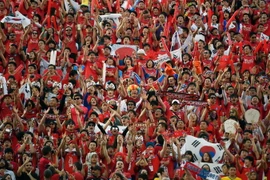 Các cổ động viên Hàn Quốc tại vòng chung kết World Cup 2014. (Nguồn: AFP/TTXVN)