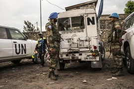 Binh sỹ thuộc MONUSCO làm nhiệm vụ tại Goma, Cộng hòa Dân chủ Congo. (Nguồn: AFP/TTXVN)