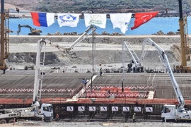 Lễ khởi công công trình xây dựng nhà máy điện hạt nhân Akkuyu ở tỉnh Mersin. (Nguồn: AFP/TTXVN)