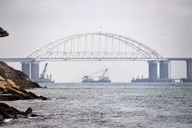 Eo biển Kerch, nơi xảy ra vụ đụng độ giữa tàu tuần duyên Nga và tàu hải quân Ukraine xâm nhập trái phép lãnh hải Nga ngày 25/11/2018. (Ảnh: TTXVN phát)
