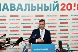  Thủ lĩnh phe đối lập Nga Alexey Navalny phát biểu tại Moskva ngày 24/12/2017. (Nguồn: AFP/TTXVN)