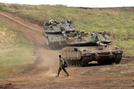 Binh sỹ Israel tham gia một cuộc tập trận tại khu vực cao nguyên Golan ngày 7/5. (Nguồn: AFP/TTXVN)