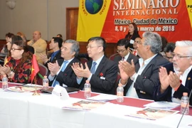 Đoàn Việt Nam tham dự hội thảo. (Ảnh: Việt Hùng/Vietnam+)