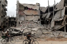 Quang cảnh đổ nát tại Syria. (Nguồn: TTXVN phát)