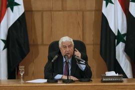 Ngoại trưởng Syria Walid Muallem phát biểu trong cuộc họp báo tại Damascus. (Nguồn: AFP/TTXVN)