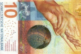 Tờ tiền mệnh giá 10 franc Thụy Sĩ. (Nguồn: Quartz/TTXVN)