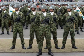Binh sỹ GSDF tại căn cứ quân sự Asaka, Tokyo, Nhật Bản. (Nguồn: AFP/TTXVN)