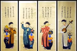 Bức tranh “Tố nữ” - Tranh dân gian Hàng Trống.