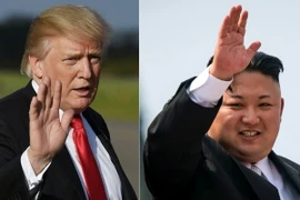 Tổng thống Mỹ Donald Trump (trái) và nhà lãnh đạo Triều Tiên Kim Jong-un. (Nguồn: AFP/TTXVN)