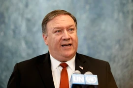 Ngoại trưởng Mỹ Mike Pompeo phát biểu với báo giới tại New York ngày 20/7. (Ảnh: THX/TTXVN)