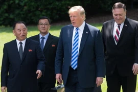 Tổng thống Mỹ Donald Trump (thứ 2, phải) trong cuộc gặp Phó Chủ tịch Ban chấp hành Trung ương đảng Lao động Triều Tiên Kim Yong-chol (trái) tại Nhà Trắng ngày 1/6. (Nguồn: AFP/TTXVN)