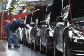 Những chiếc ôtô S-class trong dây chuyền sản xuất ở giai đoạn cuối tại nhà máy sản xuất của Mercedes-Benz ở Sindelfingen, Tây Nam Đức. (Nguồn: AFP/TTXVN)