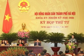 Phiên khai mạc Kỳ họp thứ tư Hội đồng nhân dân thành phố Hà Nội khóa XV. (Ảnh: Trọng Đức/TTXVN)