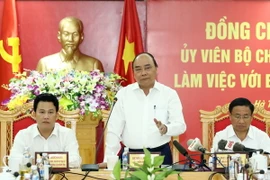 Thủ tướng Nguyễn Xuân Phúc phát biểu tại buổi làm việc. (Ảnh: Thống Nhất/TTXVN)