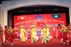 Tiết mục biểu diễn văn nghệ của bà con cộng đồng người Việt tại Macau (Trung Quốc) chào mừng xuân Tân Sửu. (Ảnh: Lê Anh /TTXVN)