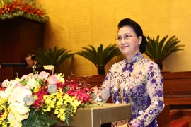 Chủ tịch Quốc hội Nguyễn Thị Kim Ngân phát biểu khai mạc Kỳ họp thứ 11, Quốc hội khóa XIV. (Ảnh: Phương Hoa/TTXVN)