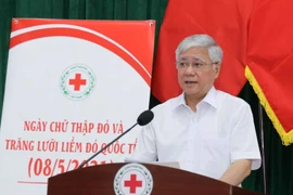 Ông Đỗ Văn Chiến, Bí thư Trung ương Đảng, Chủ tịch UBTW Mặt trận Tổ quốc Việt Nam phát biểu tại lễ phát động. (Ảnh: Thanh Tùng/TTXVN)