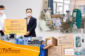 Từ khi dịch COVID-19 bùng phát, Tập đoàn T&T Group đã tài trợ, hỗ trợ nhiều trang thiết bị, vật tư y tế cho Bộ Y tế và các địa phương. (Nguồn: Vietnam+)