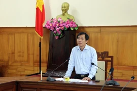 Phó Chủ tịch Ủy ban nhân dân tỉnh Thừa Thiên-Huế Nguyễn Văn Phương phát biểu tại cuộc họp. (Ảnh: Đỗ Trưởng/TTXVN)