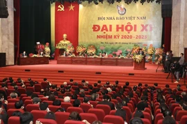 Quang cảnh phiên khai mạc chính thức Đại hội đại biểu Hội Nhà báo Việt Nam lần thứ XI, nhiệm kỳ 2020-2025. (Ảnh: Minh Quyết/TTXVN)
