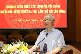 Tổng Bí thư Nguyễn Phú Trọng phát biểu chỉ đạo hội nghị. (Ảnh: Trí Dũng/TTXVN) 