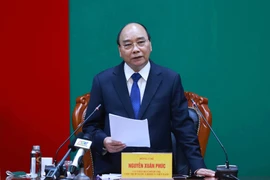 Chủ tịch nước Nguyễn Xuân Phúc phát biểu. (Ảnh: Thống Nhất/TTXVN) 