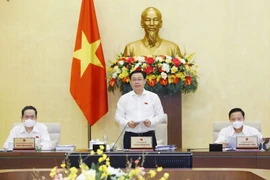 Chủ tịch Quốc hội Vương Đình Huệ chủ trì và phát biểu khai mạc phiên họp. (Ảnh: Doãn Tấn/TTXVN) 